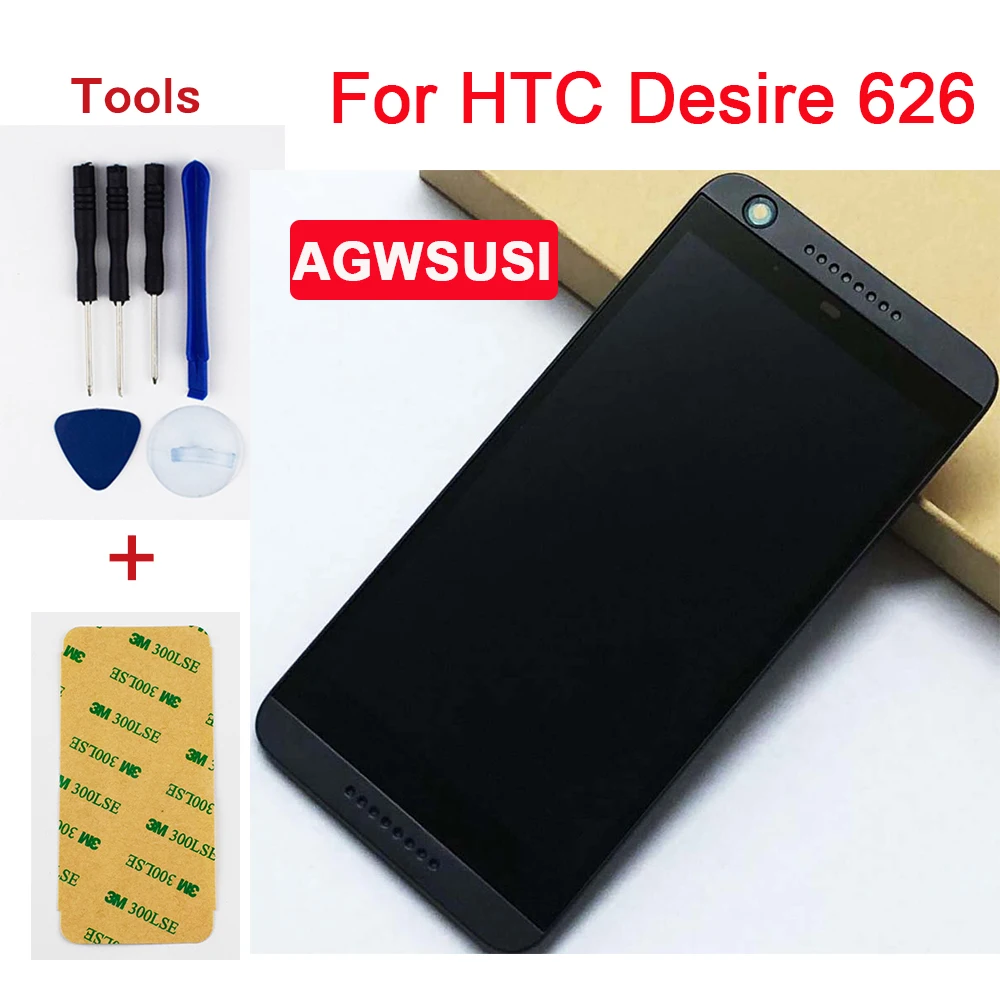 HTC Desire 626 626G 풀 터치 스크린 디지타이저 센서, 유리 + LCD 디스플레이 모듈, 모니터 패널 어셈블리