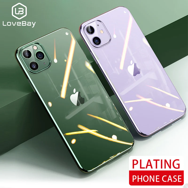 Чехол Lovebay с гальваническим покрытием для iPhone 11 Pro X XS XR Max ультратонкие чехлы