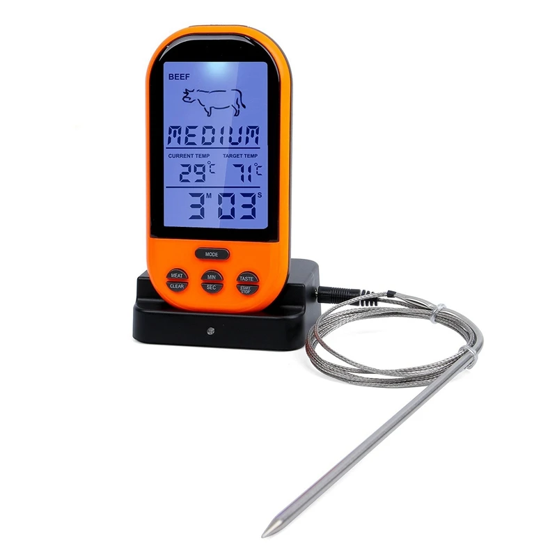 

Wireless Food Cooking Thermometer Digital Display Wireless Remote Food Thermometer Outdoor Barbecue Food Thermometer