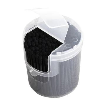 

200Pcs Activated Black Anti-bacterial Cotton Swab Ear Buds Double Head Cleaning NEW