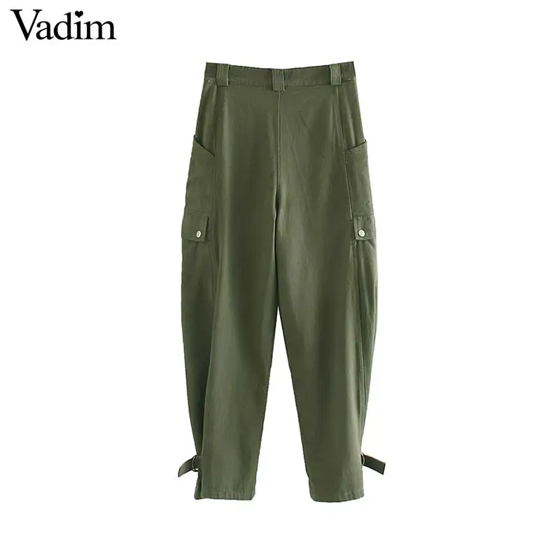 Женское элегантное платье vadim, однотонные штаны-шаровары на молнии с карманами, женские повседневные модные брюки KB197