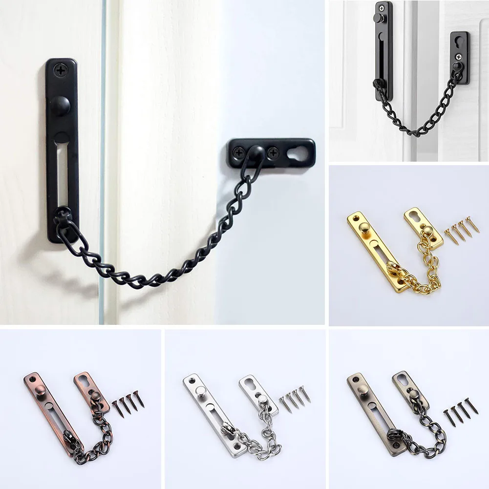 Description Picture 2 of item1PC Stainless Steel Security Guard Chain Bolt Locks Safety Slide Bolt Chain Lock Guard Cabinet Latch Anti-theft Door Hardware