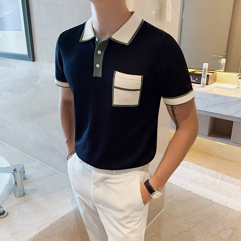 Camisa Masculina Polo мужская Трикотажная рубашка поло с короткими рукавами летняя