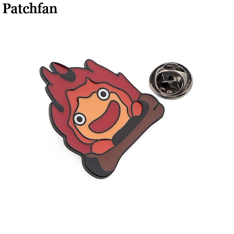 Patchfan Howl's движущийся замок кальцифер цинк галстук значки пункт рубашка сумка Одежда Кепка рюкзак броши для обуви украшения A2350