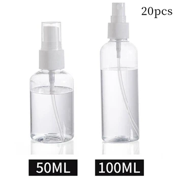 

20Ps 50/100Ml Travel Transparent Plastic Perfume Atomizer Empty Misty Spray Bottle