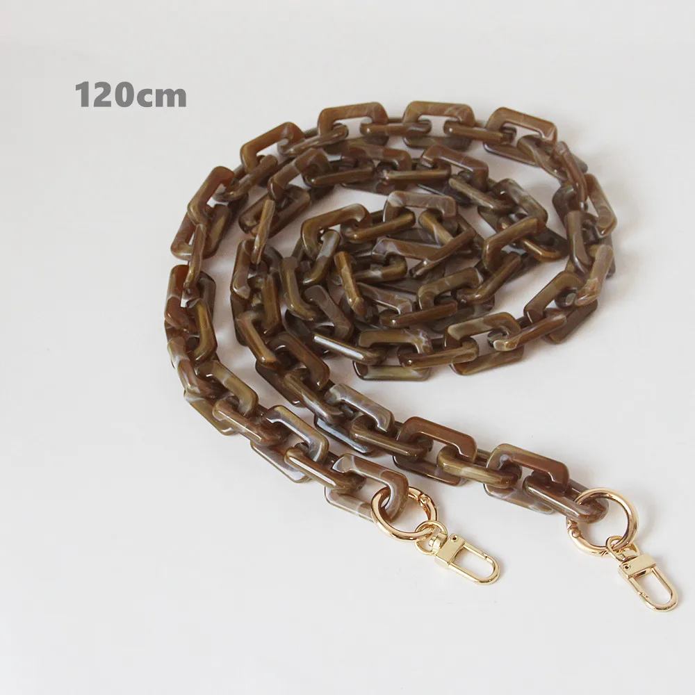 brown 120cm Новинка, модная женская сумочка, вспомогательная цепь, коричневый, бежевый, акриловый, синий, полимерный, на цепочке, роскошный ремешок, женский клатч, сумка на плечо, на цепочке - Цвет: brown 120cm