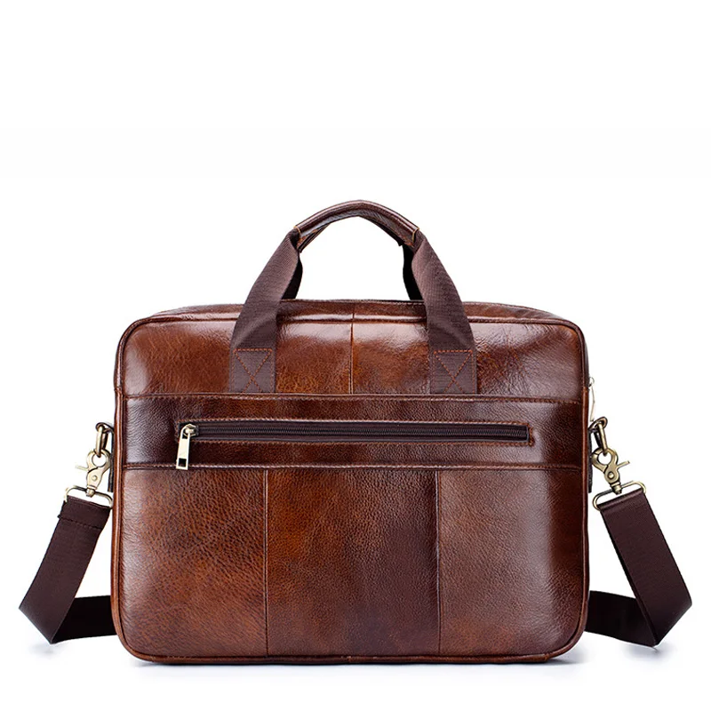 Men's Briefcase Men leather genuine briefcase bag for men Business lawyer Office Laptop bags Large Capacity
