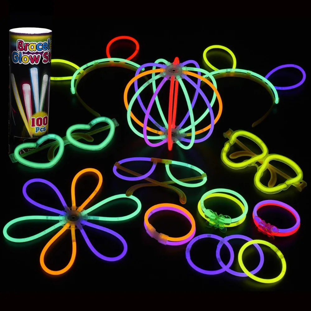 Magic Fluorescence Light Glow Sticks Set Glowing Headband Flowers Glow Balls for Bracelets Necklaces Glasses Xmas Party Supplies (4)