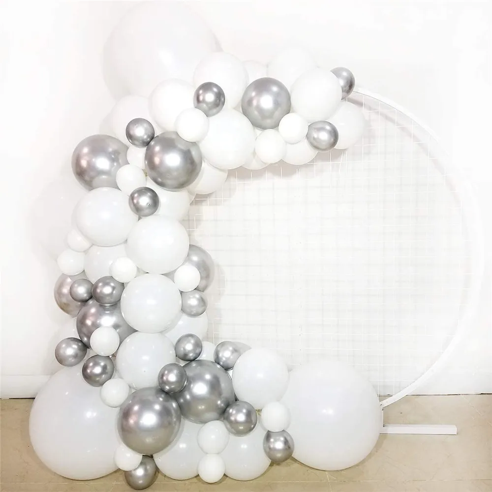 

85pcs Big Silver White Balloon Garland Kit Set to be Bride Bridal Ballon Arch White Wedding Decoration For Wedding Party Decor