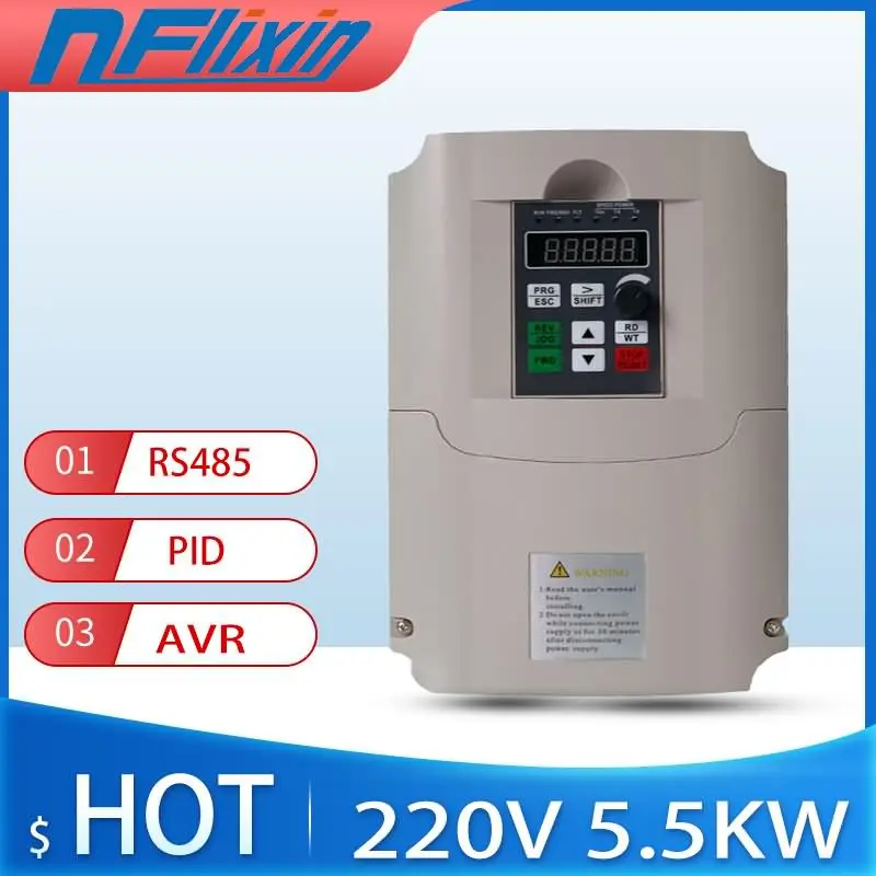 220v 4kw 5.5kw 7.5kw VDF 3 фазы Выход 220V преобразователь частоты Регулируемый Скорость диск