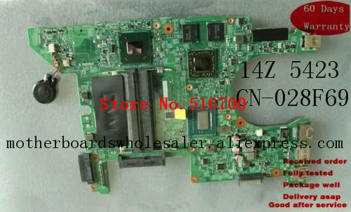 Системная плата для Dell Inspiron 14Z 5423 материнская CN-028F69 28F69 i7-3517U HM77 | Компьютеры и офис