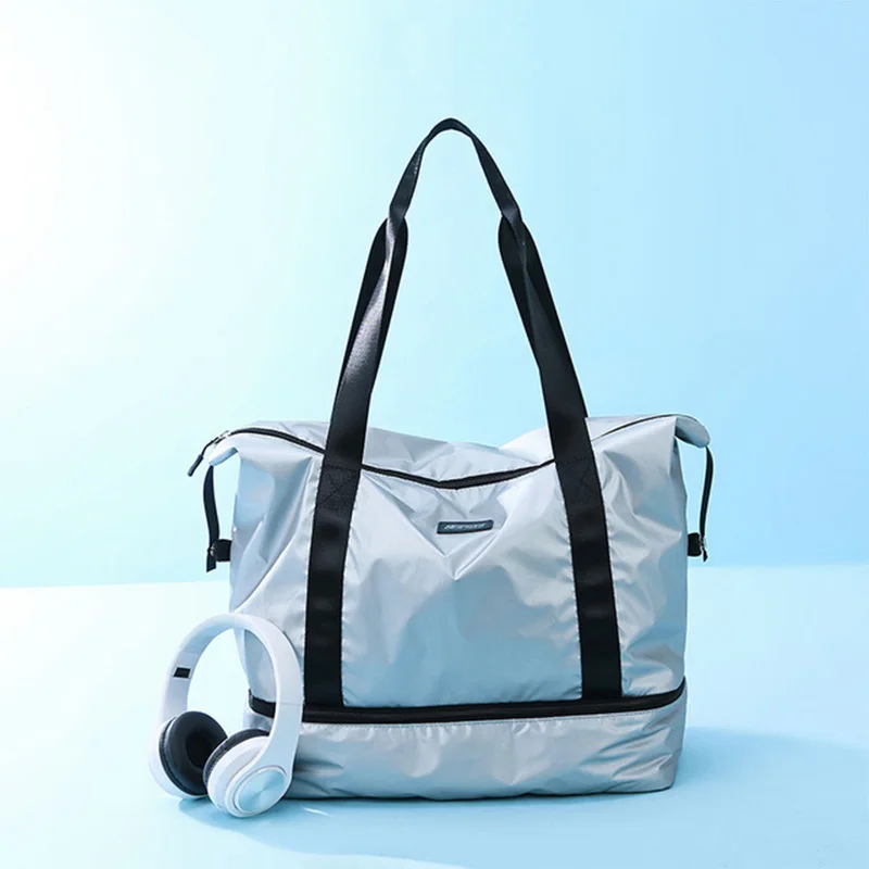 Дорожная сумка для сухой и влажной уборки разделения фитнес сумка Фитнес Сумочка для путешествий на открытом воздухе независимые туфли Спортивная сумка на плечо сумка - Цвет: Silver