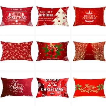 

Christmas Cushion Cover 30X50 Pillowcase Elk Tree printed Decorative Pillows Sofa Cushions Home Decor Pillow Cases