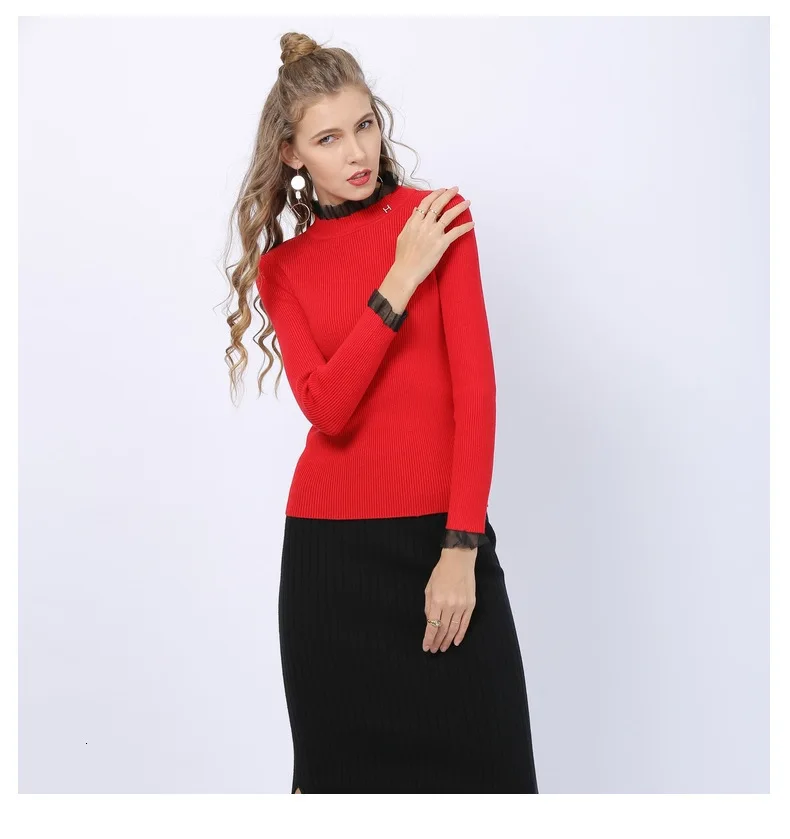 Осенне-зимний женский свитер, осенний зимний женский тонкий теплый вязаный пуловер, милый женский однотонный джемпер, топы, трико для женщин