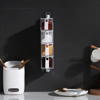 

Seasoning Storage Boxes Spice Condiment Wall Organization Kitchen Hanging Storager Rotating Spices Jar Tool Box