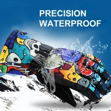 Мужские и женские лыжные перчатки, перчатки для сноуборда, водонепроницаемые зимние теплые флисовые мотоциклетные снегоходные перчатки для верховой езды