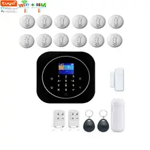 1,8 inchWiFi GSM домашняя сигнализация, комплект беспроводной домашней безопасности с ip-камерой, оповещение о взломе, приложение Tuya, управление Google Home Alexa
