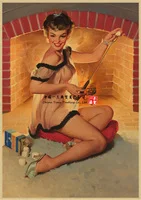 Pajama women stickers Retro Sticker Pin Up Sexy Girl Decal Suitable for Art Home Room Wall Painting Windows Bar Car Decor