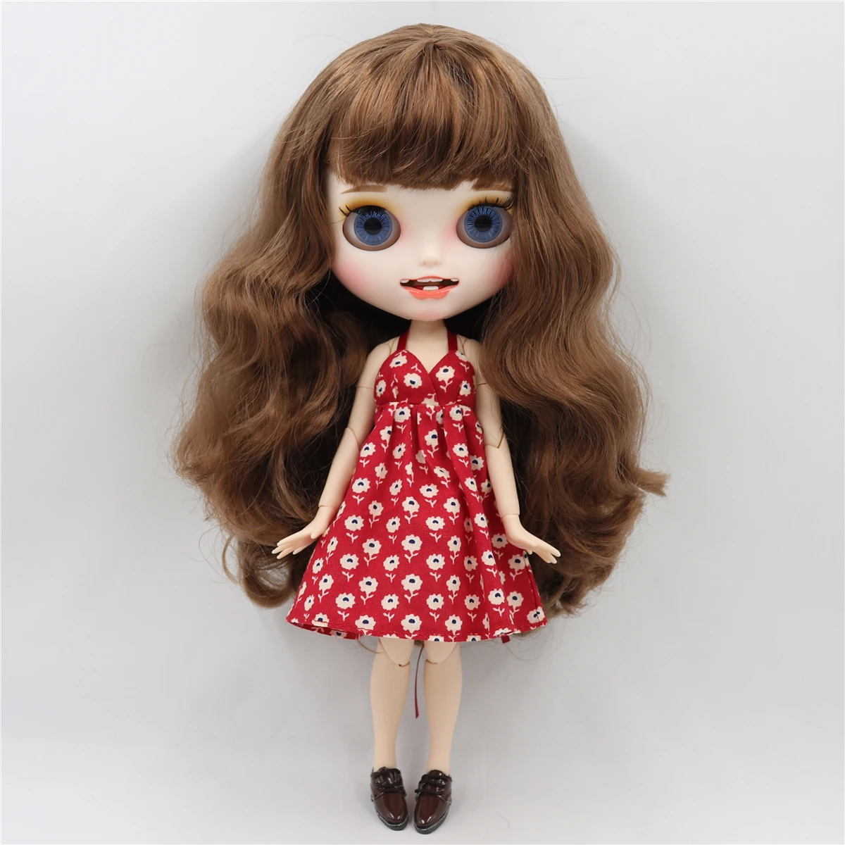 Neo Blythe Doll Cool Red Floral Dress 1