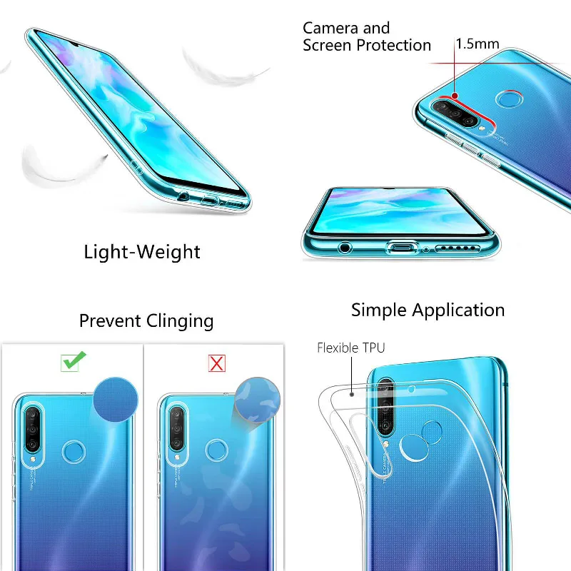Тонкий защитный прозрачный чехол из ТПУ для Huawei Honor Mate 10 20 Nova P20 P30 P|Бамперы| |