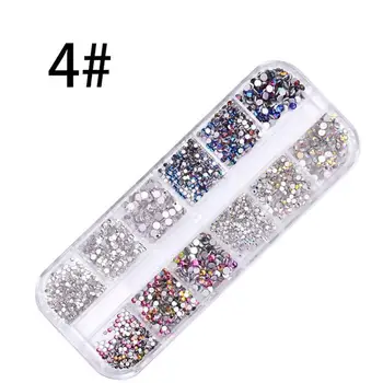 

12-Pack Manicure Flat-Bottomed Phototherapy Nail Art Magic Color Rhinestone