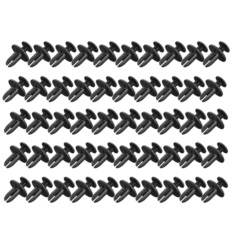 50pcs Car Bumper Fastener Plastic Rivets Trim Clip Fastener 6mm Auto Door Trim Panel Bumpers Grills Side Clips