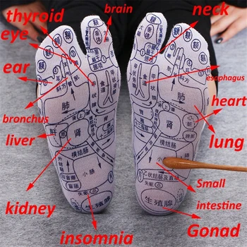 

1 Pair Acupoints Illustration Foot Massage Socks Figure Novice Plantar Acupoint Massage Foot Massage Point Socks Foot Care Tool