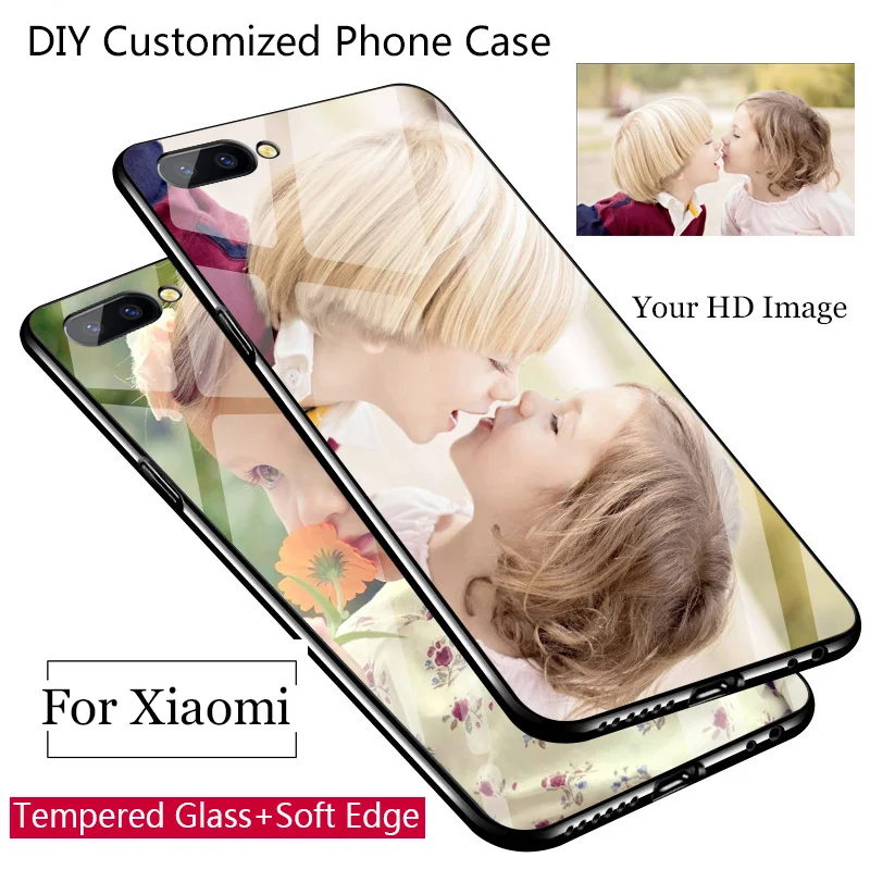 

For Xiaomi Redmi 5 Plus K20 Note 4 4X 5 6 7 Pro Tempered Glass Cover DIY Customized Phone Case For Xiaomi mi 6X 9T CC9 Coque