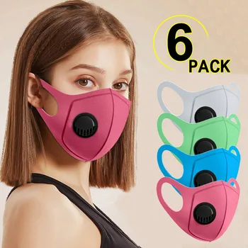 

6PC Unisex Reusable Face Mask Windproof Mouth Mask Washable Face Shield Cloth Face Shield Breathable mondmaskers Mascherine