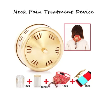 

Portable Moxibustion Massage Cervical Moxa Fumigation Thicken Brass Device Relieve Pain Neck moxibustion treatment apparatus kit