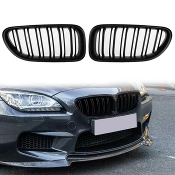 

Front Bumper Hood Kidney Grille Replacement Dual Line Sport Grilles for BMW 6 Series F12 F13 F06 640I 650I 2012-2017(Matte Black