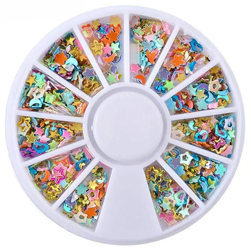 

6 cm Nail Art Sticker Tip Decal 3D Glitter Manicure Studs Nail Tips DIY (E)