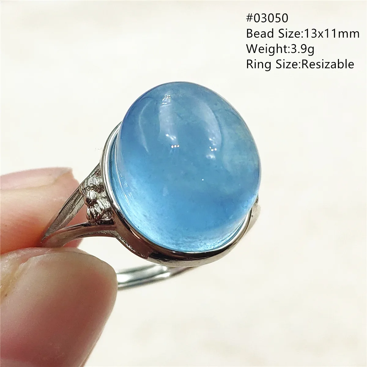 jewellery shop near me Genuine Natural Blue Aquamarine Clear Oval Ring Adjustable Crystal Size 925 Silver Aquamarine Ring Gemstone AAAAA nose pin