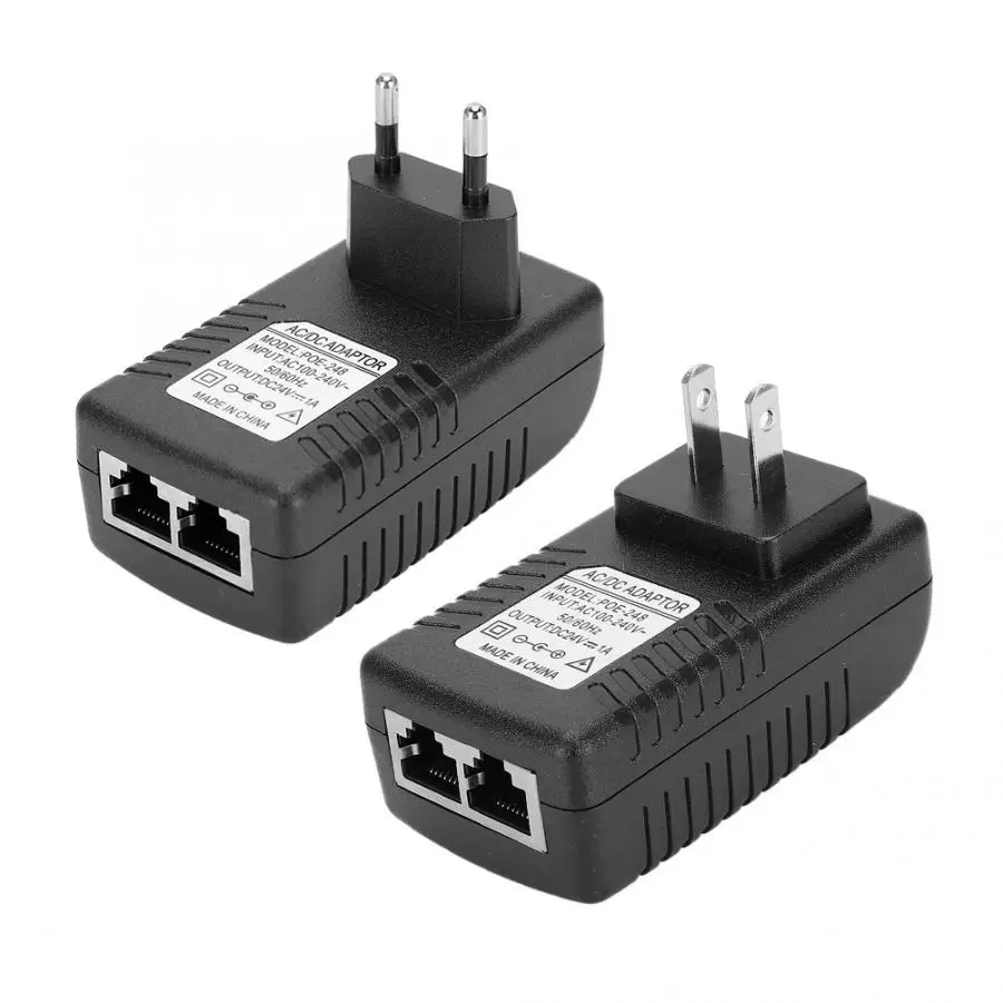 POE инжектор DC 24V 1A адаптер питания штепсельная вилка стандарта ЕС/США опционально 100-240V