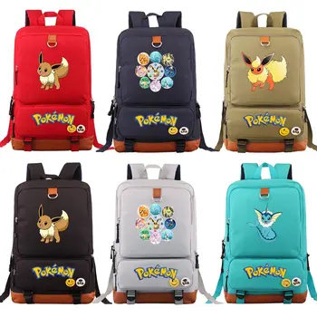 

New Fashion Cute Cartoon Pokemon Eevee Boy Girl Book School Bag Women Bagpack Teenagers Schoolbags Men Student Backpack