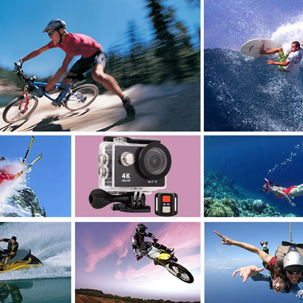 Ультра HD 4K Спортивная экшн-камера wifi 1080P 12MP+ 170 градусов угол водонепроницаемый DV видеокамера для спорта на открытом воздухе