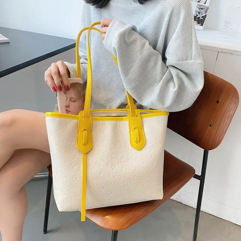 Large-capacity Handbag Female Summer 2021 New Trendy Fashion One-shoulder Underarm Bag Net Red Casual Ins Portable Tote Bag