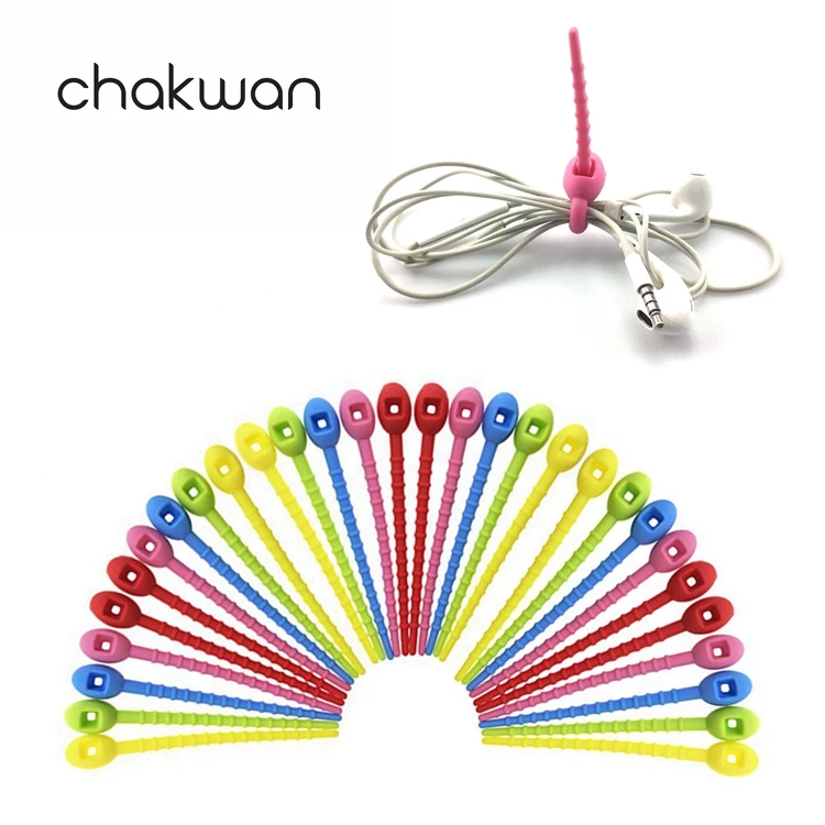 Многоразовые Кабельные стяжки Цветной силиконовый зажим на молнии Кухонный