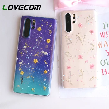 

LOVECOM Retro Real Dried Flower Phone Case For Huawei P20 P30 P40 Pro P20 P30 LIte Mate 20 Pro Case Soft Epoxy Clear Phone Cover