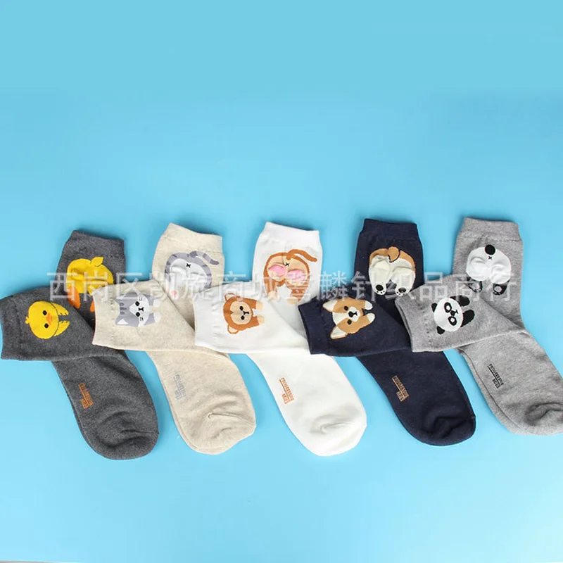 

Cartoon animal print socks monkey panda dog cute fun sweet women cotton sock soft comfort breathable absorb sweat spring summer