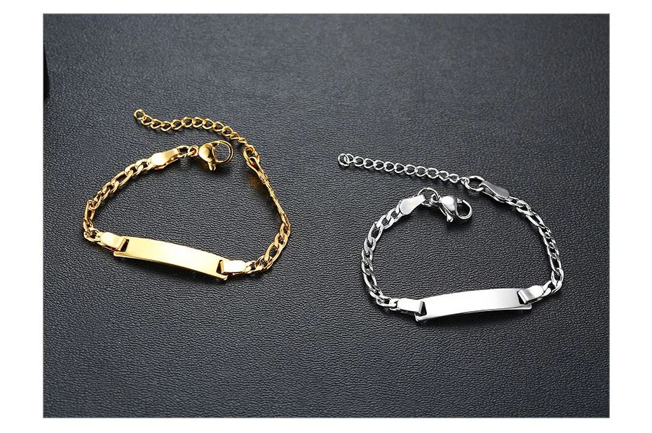 Vnox anpassen Mutter Sohn Armbänder, verstellbare Edelstahl Glieder kette Armband, neugeborene Jungen Mädchen Geschenk, personal isierte Armreif – Detail 13