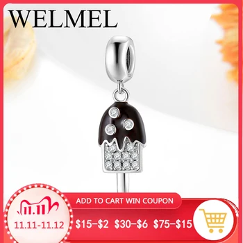 

Summer series Chocolate Popsicle DIY Pendant 925 Sterling Silver Charm Beads for Jewelry Making fits Original European Bracelet