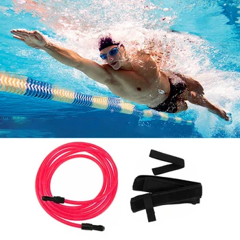 

Adjustable Swim Training Resistance Belt Adult Kids Swimming Bungee Exerciser Leash Mesh Pocket Safety Swimming Pool Accessories