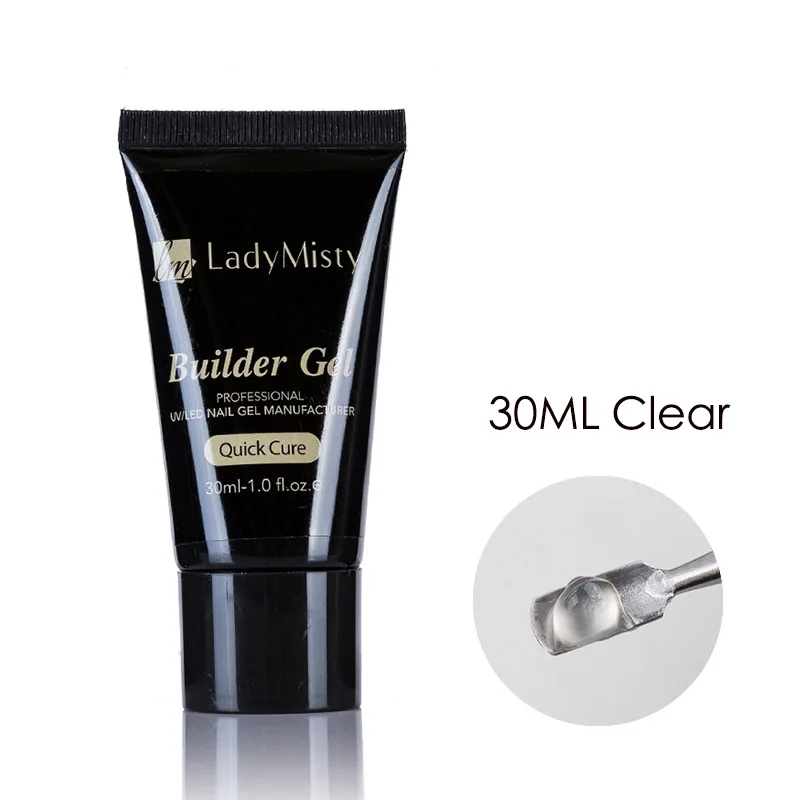 30ML Clear 30/60 мл полигель набор полигель для наращивания набор кристалл УФ гель лак для ногтей Набор для дизайна ногтей кончик для ногтей форма гель для наращивания ногтей гель для наращивания - Цвет: 30ML Clear