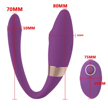 10 Modes Double Vibrators USB Rechargeable Dildo Wireless Vibrator Sex Toy For Woman G Spot U Silicone Stimulator 6