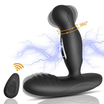 Electric Shock Pulse Prostate Massage Vibrator Sex Toys For Men Gay Remote Control Heating Vibrating Anal Plug Masturbator 1
