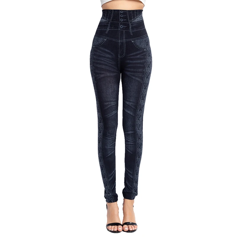 Push Up Seamless High Waist Warm Jeans Leggings Women Spring and Summer Elastic Jeggings Denim Pants Leggins Mujer Dropship nike leggings