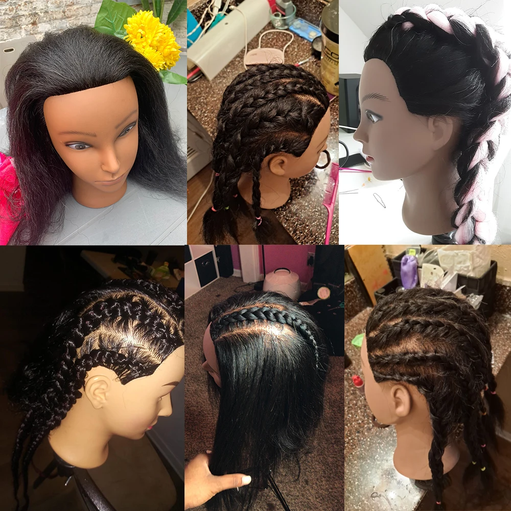 Afro Mannequin Heads for Braiding Maniquí Hair Dolls Real Human Training  Hairdresser Model Natural Women's Hairdressing Kit Wigs - AliExpress