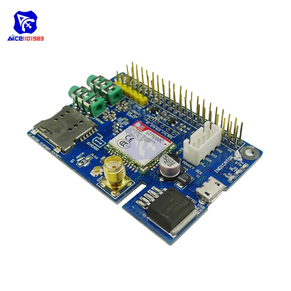 Diymore SIM800C GSM GPRS модуль четырехдиапазонная макетная плата/w IPX антенна SMA Micro SIM Слот для Arduino Raspberry Pi