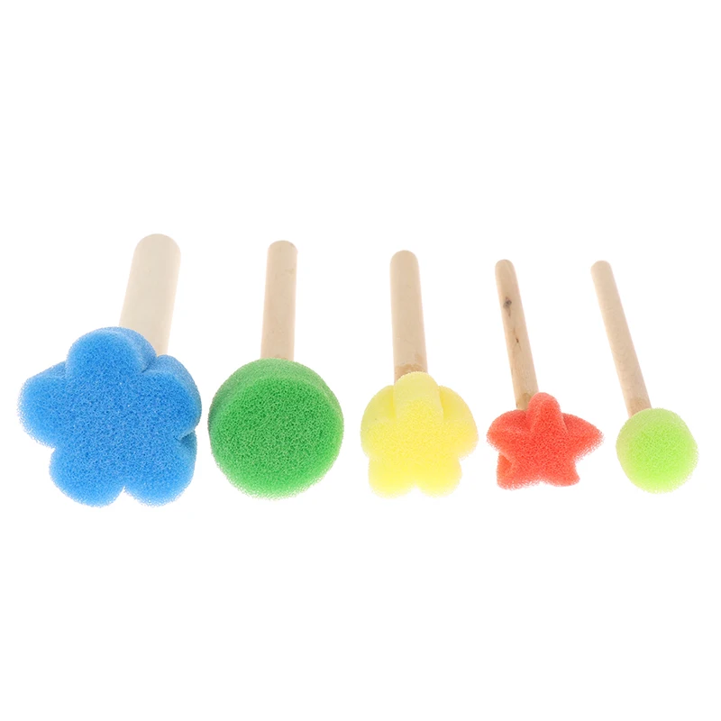 Kids Toddler Sponge Stamp Brush Kits Flower Drawing Toys for Children Paint Educational Art and Craft Creativity Boys Girls